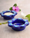 Blue Pottery T-Light Holder Set Of 2 Pcs.